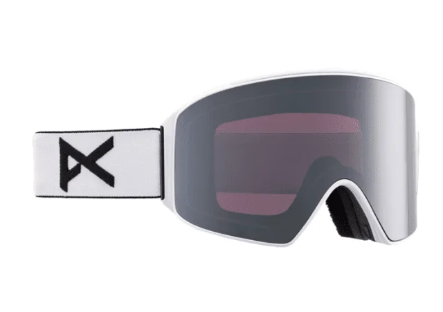 Anon M4 Cylindrical Goggles - White with Perceive Sunny Onyx & Perceive Variable Violet Lenses and MFI Face Mask