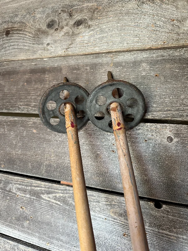 Antique Ski Poles - Metal baskets